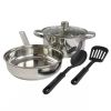 5-Piece Stainless Steel Cookware Set with 4-Qt. Dutch Oven Saucepan and Spatula