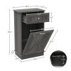Odor Seal Trash Can Cabinet in Grey Finish - Accommodates 10-Gallon Trash Bin