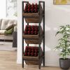 Rustic Farmhouse Industrial 3 Bin 36 Bottle Wine Rack Storage Display Shelf