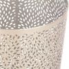1.3 Gallon Metal Floral Pattern Trash Can Waste Basket in Silver