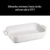 2 Piece Ceramic Stoneware Bakeware Casserole Dish Set in White