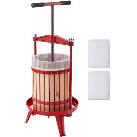 Fruit Wine Press, 4.75Gal/18L Manual Juice Maker, Solid Beech Wood Basket, Vintage Traditional Juicer with 2 Filter Bags