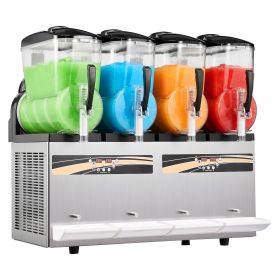 Slushie Machine, 12L/3.17Gal x 4 Tank Commercial Slushy Maker, Frozen Drink Maker with Self-Cleaning