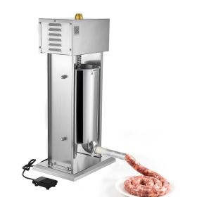 Electric Sausage Stuffer, 33 LBS / 15 L Vertical Meat Stuffer, Stepless Speed Control and Foot Pedal