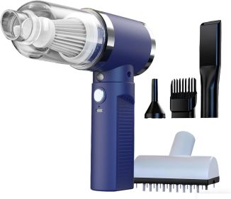 Car Vacuum Portable Cordless,Car Vacuum Cleaner high Power, Home Handheld Vacuum 30Mins Battery,Portable Vacuum Cordless 5000mAh (Color: Blue)
